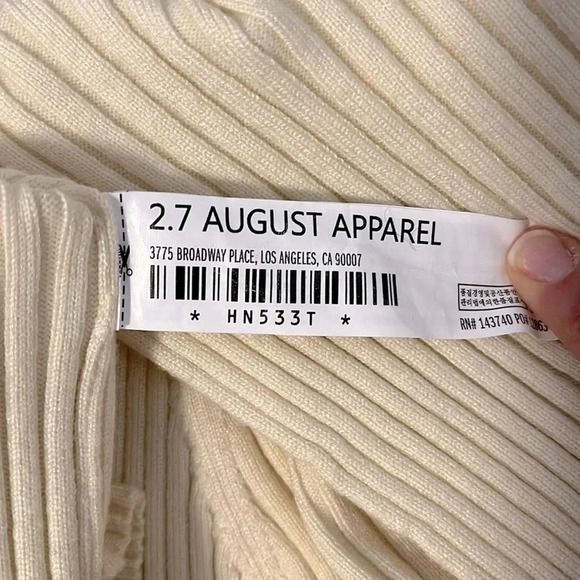 NWOT ENDLESS ROSE Ribbed Sweater Off The Shoulder Cream, Size L - Picture 12 of 14